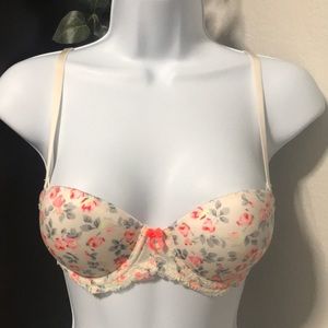 Pink Strapless Push-up Bra 32B